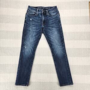 American Eagle Jeans Mens 28x28 Blue Next Level Airflex Slim Straight Distressed